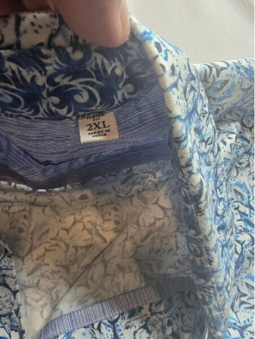 Robert Graham Men's 2XL Long Sleeve Button-Up Shirt Blue Floral Pattern